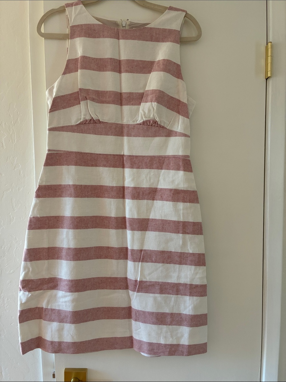 J. Crew Pink and White Striped Mini Dress